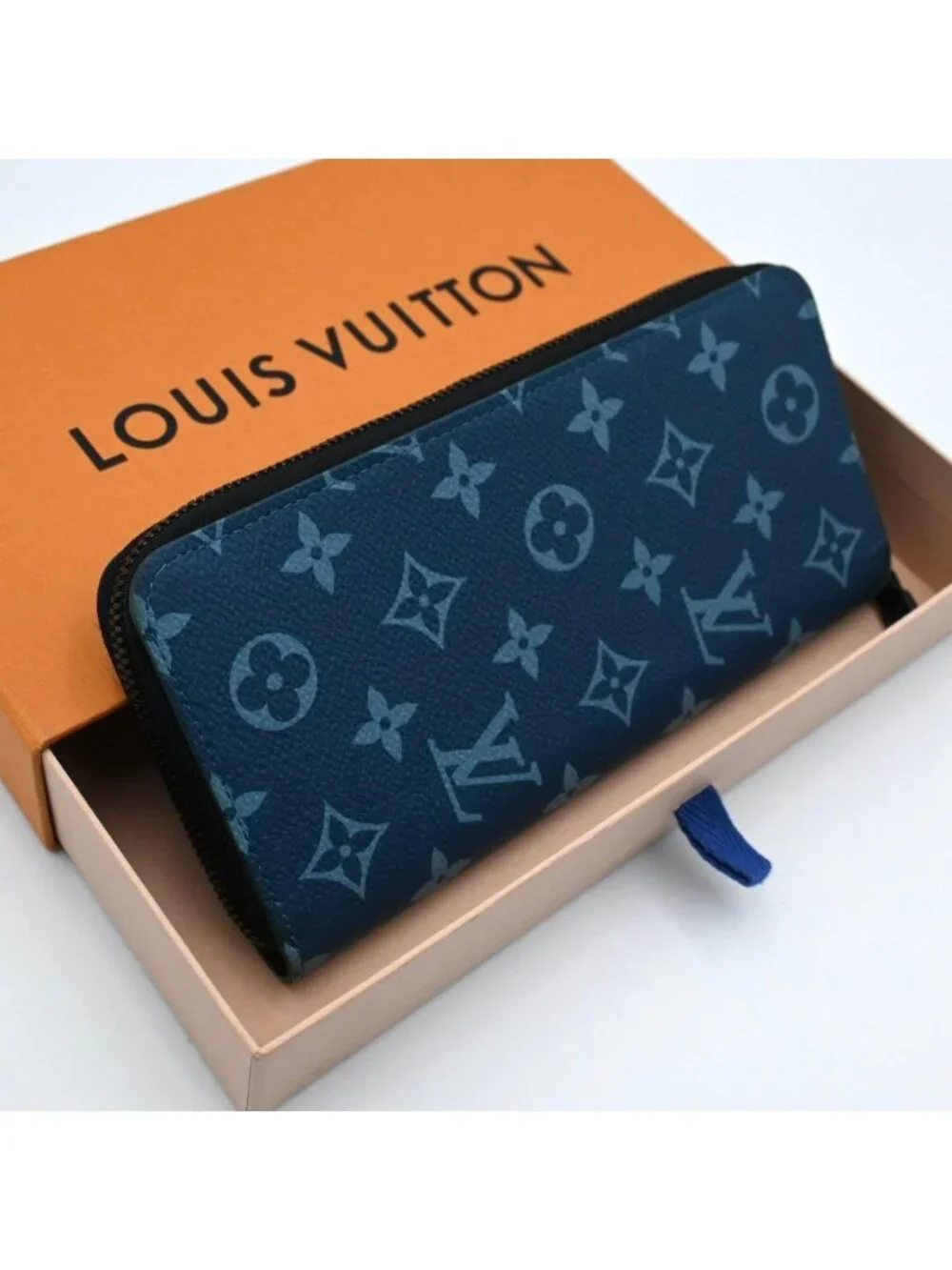 Louis Vuitton Monogram Zippy Wallet Vertical Blue